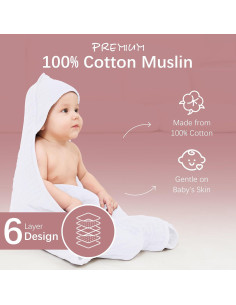 Toallas de Baño con Capucha MOON PARK 2 Piezas 81x81cm Algodón 2