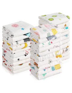 30 Pañales de Muselina Kenning para Bebés 25x25 cm Suaves
