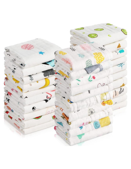 30 Pañales de Muselina Kenning para Bebés 25x25 cm Suaves