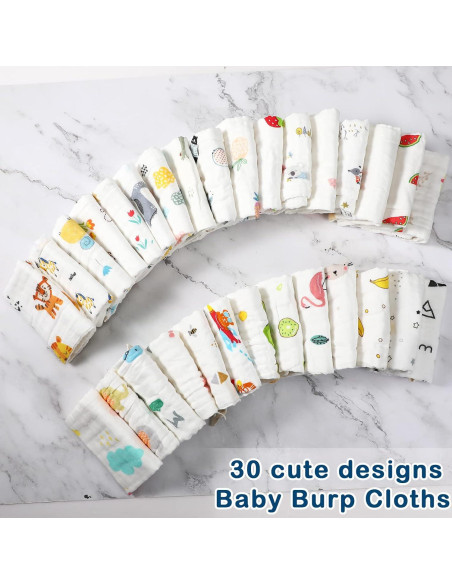 30 Pañales de Muselina Kenning para Bebés 25x25 cm Suaves