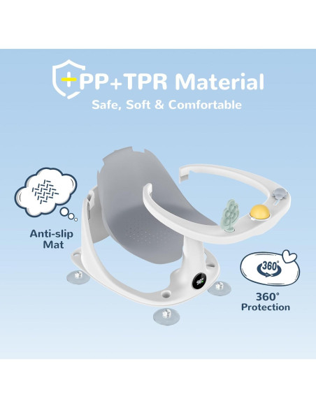 Asiento de Baño Antideslizante Coldew para Bebés Gris 0-9 kg