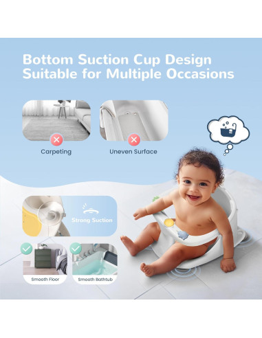 Asiento de Baño Antideslizante Coldew para Bebés Gris 0-9 kg