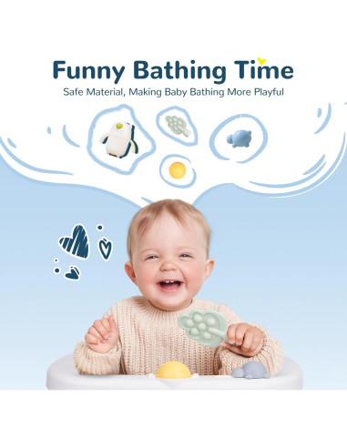 Asiento de Baño Antideslizante Coldew para Bebés Gris 0-9 kg