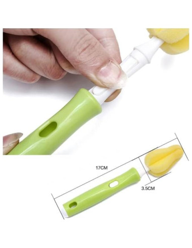 Cepillo para Biberones Duehut GJ120 Verde 17x3.5cm Flexible