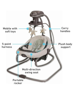 Columpio y Rocker Graco DuetSoothe Winselt 6 Velocidades 2