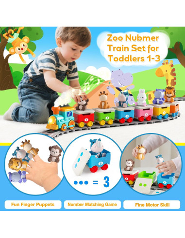 Set de Tren Eléctrico Aigybobo con Animales y Música 33x20cm