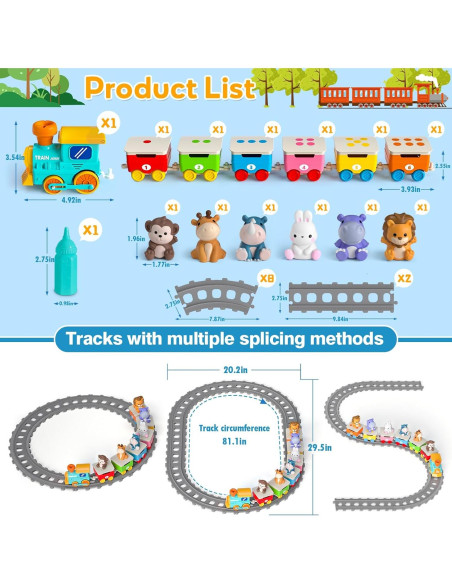 Set de Tren Eléctrico Aigybobo con Animales y Música 33x20cm