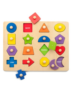 Rompecabezas de Madera Montessori Coogam 16 Piezas Colores