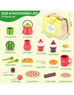 Juego de Té de Madera GNAYUIJ con Maletín y 19 Piezas 2