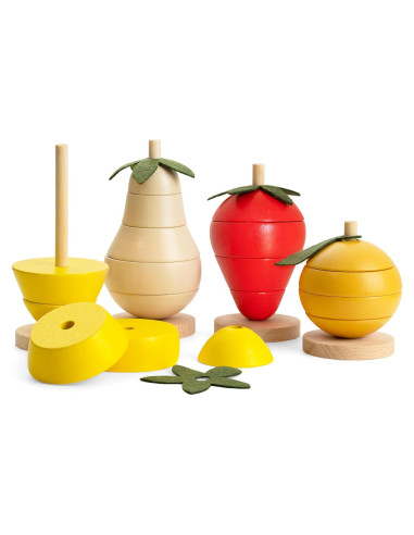 Juguete Educativo de Apilamiento de Frutas de Madera - Montessori - 0.64 kg