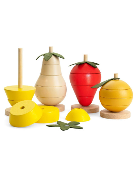 Juguete Educativo de Apilamiento de Frutas de Madera - Montessori - 0.64 kg