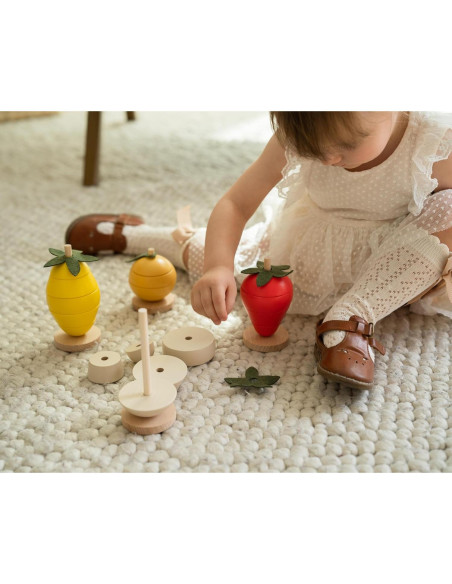 Juguete Educativo de Apilamiento de Frutas de Madera - Montessori - 0.64 kg