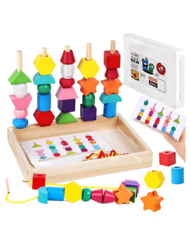 Juguete de Secuenciación de Perlas LOVESTOWN Montessori 25 Piezas