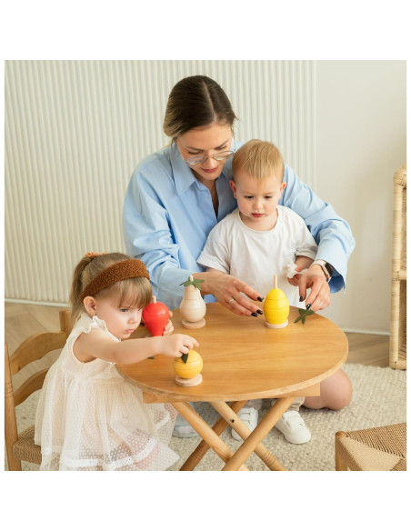 Juguete Educativo de Apilamiento de Frutas de Madera - Montessori - 0.64 kg