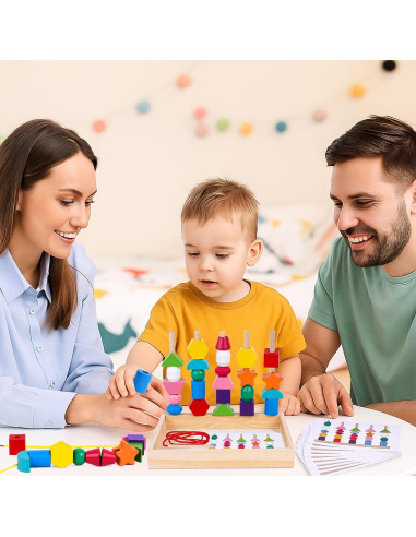 Juguete de Secuenciación de Perlas LOVESTOWN Montessori 25 Piezas