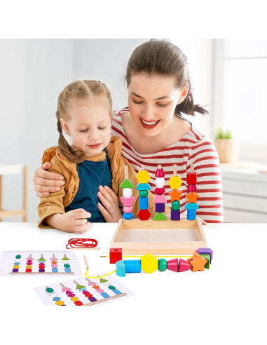 Juguete de Secuenciación de Perlas LOVESTOWN Montessori 25 Piezas