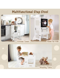 Torre de Aprendizaje JOLIE VALLÉE para Niños 4 en 1 Blanca 2