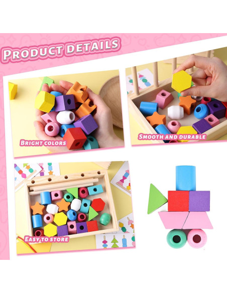 Juguete de Secuenciación de Perlas LOVESTOWN Montessori 25 Piezas