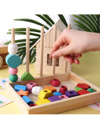 Juguete de Secuenciación de Perlas LOVESTOWN Montessori 25 Piezas