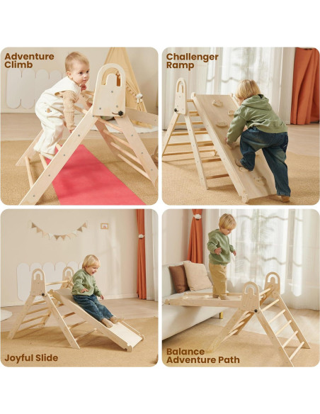 Conjunto Triángulo Pikler Almast Kids 10 en 1 Escalador Plegable