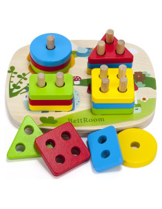 Bloques de Madera Educativos BettRoom para Niños 1-6 Años