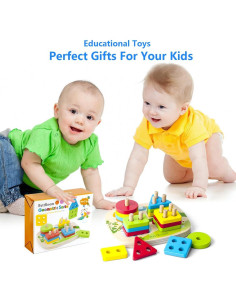 Bloques de Madera Educativos BettRoom para Niños 1-6 Años 2