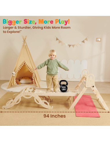 Conjunto Triángulo Pikler Almast Kids 10 en 1 Escalador Plegable