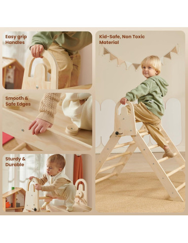 Conjunto Triángulo Pikler Almast Kids 10 en 1 Escalador Plegable