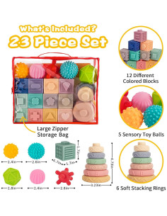 Juguetes Montessori 3 en 1 SpringFlower para Bebés 0-18 Meses 2