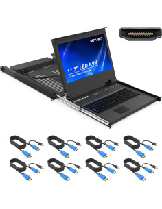 Adaptador KVM HDMI + VGA a HDMI 8 Puertos Rack 2