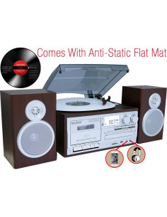Reproductor de Vinilo Boytone BT-28SPS Bluetooth con Radio AM/FM 2