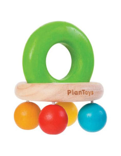 Sonajero y Mordedor de Madera PlanToys 6.2x7.8cm No Tóxico