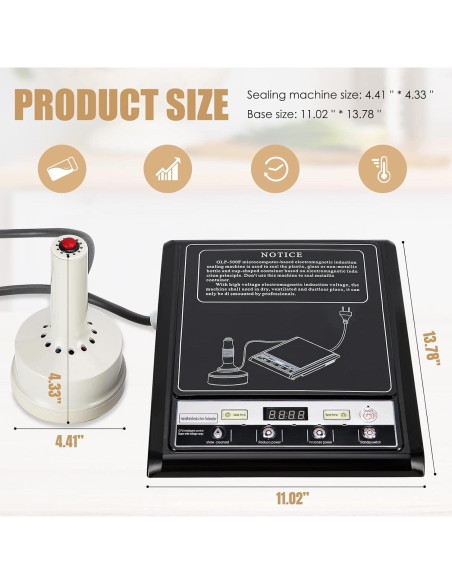 Sellador de Inducción NEWTRY 20-100mm 1200W Automático