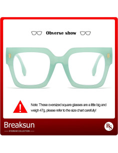 Gafas de bloqueo luz azul Breaksun B40 grandes cuadradas 2