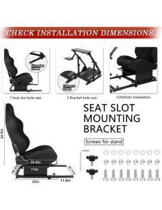 Soporte de Silla de Carrera Supllueer Ajustable Negro 8.2kg 2