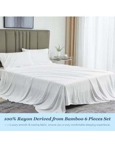 Juego de Sábanas de Enfriamiento 6PCS Queen David's Home 100% Rayón 2