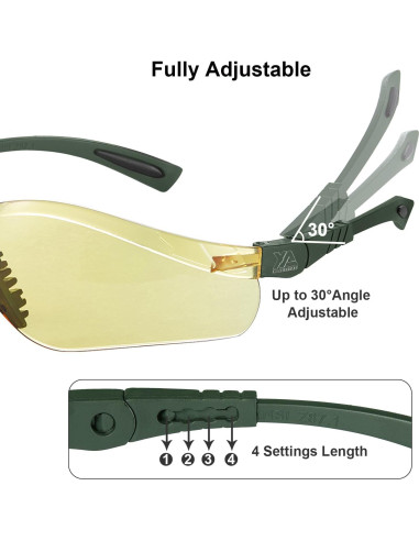 Gafas de Tiro Xaegistac Antivaho Verde Militar Lente Amarilla