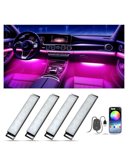 Luces LED RGB para Interior de Carro Honalia con Control APP