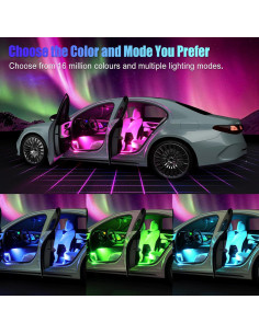 Luces LED RGB para Interior de Carro Honalia con Control APP 2
