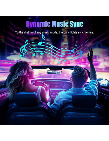 Luces LED RGB para Interior de Carro Honalia con Control APP