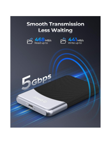 ORICO SSD Externo 1TB USB-C 3.2 Resistente al Polvo y Caídas