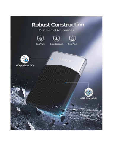 ORICO SSD Externo 1TB USB-C 3.2 Resistente al Polvo y Caídas