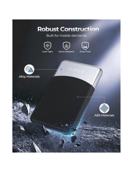 ORICO SSD Externo 1TB USB-C 3.2 Resistente al Polvo y Caídas
