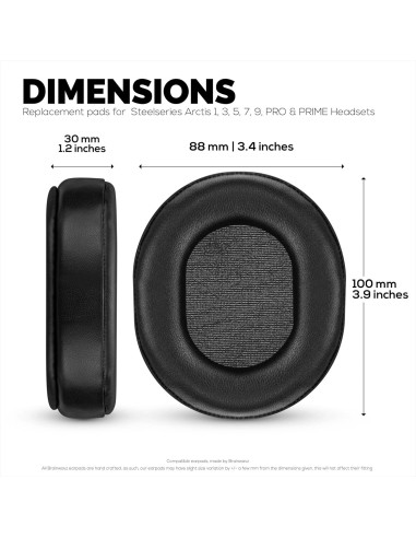 Almohadillas de piel de oveja Brainwavz para Steelseries Arctis 1-9