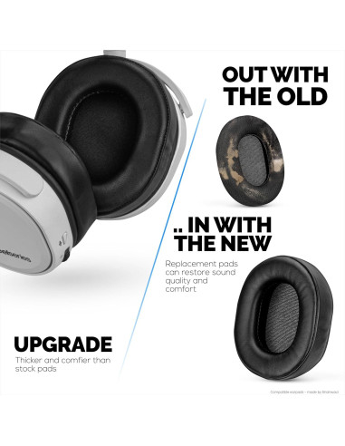 Almohadillas de piel de oveja Brainwavz para Steelseries Arctis 1-9