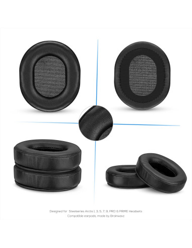 Almohadillas de piel de oveja Brainwavz para Steelseries Arctis 1-9