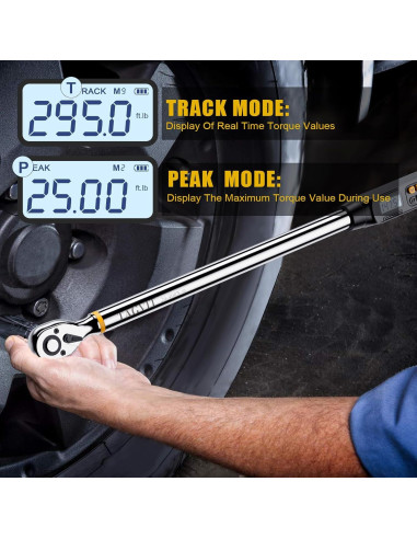 Llave de Torque Digital TAGVIT 1/2 Pulgada 20-400 Nm Precisión +/-2%