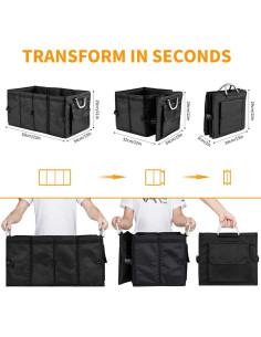 Organizador de Maletero de Coche i BKGOO Plegable Impermeable 58.4x33x27.9 cm 2