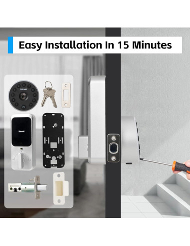 Cerradura Inteligente Winforhour Homki-01 Teclado Bluetooth Plata