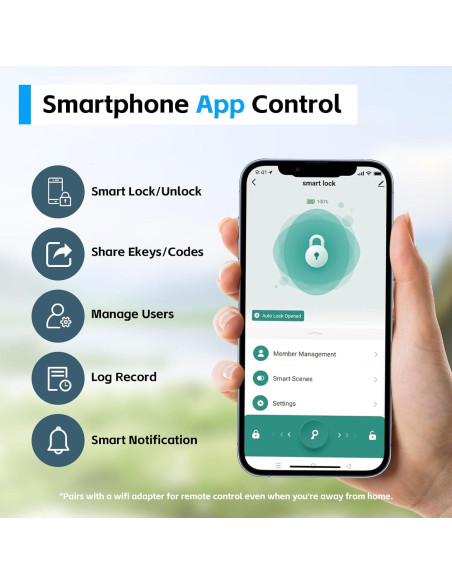 Cerradura Inteligente Winforhour Homki-01 Teclado Bluetooth Plata Cerradura Inteligente Winforhour Homki-01 Teclado Bluetooth Plata